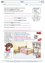 Mathematics - Kindergarten - Worksheet: Area