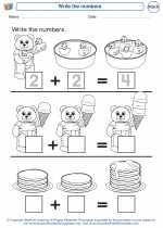 Mathematics - Kindergarten - Worksheet: Write the numbers