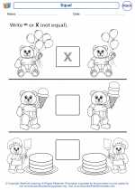 Mathematics - Kindergarten - Worksheet: Equal