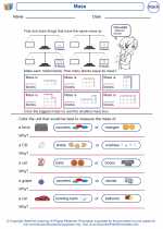 Mathematics - First Grade - Worksheet: Mass