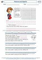 Mathematics - First Grade - Worksheet: Patterns and Algebra