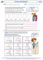 Mathematics - First Grade - Worksheet: Volume and Capacity