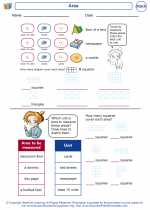 Mathematics - First Grade - Worksheet: Area