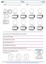 Mathematics - Second Grade - Worksheet: Time