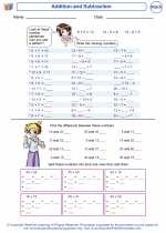 Mathematics - Kindergarten - Worksheet: Addition and Subtraction