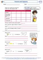 Mathematics - Kindergarten - Worksheet: Volume and Capacity