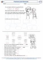 Mathematics - Kindergarten - Worksheet: Fractions and Decimals