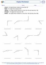 Mathematics - Fourth Grade - Worksheet: Angles