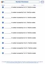 Mathematics - Fourth Grade - Worksheet: Number Problems