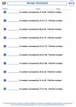 Mathematics - Fourth Grade - Worksheet: Number Problems