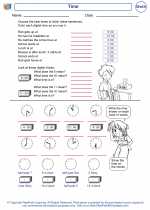 Mathematics - Second Grade - Worksheet: Time