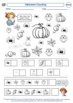 Mathematics - Kindergarten - Worksheet: Halloween Counting