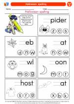 English Language Arts - First Grade - Worksheet: Halloween  spelling