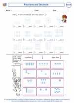 Mathematics - Second Grade - Worksheet: Fractions and Decimals
