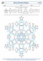 Mathematics - First Grade - Worksheet: Merry Christmas Shapes