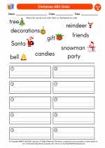 English Language Arts - First Grade - Worksheet: Christmas ABC Order