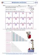 Mathematics - Third Grade - Worksheet: Multiplication and Division