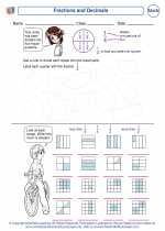 Mathematics - Second Grade - Worksheet: Fractions and Decimals