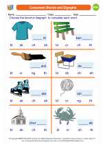 ESL-Spanish - Grades 3-5 - Worksheet: Consonant Blends and Digraphs