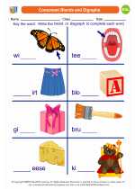ESL-Spanish - Grades 3-5 - Worksheet: Consonant Blends and Digraphs