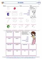 Mathematics - Third Grade - Worksheet: 3D Solids