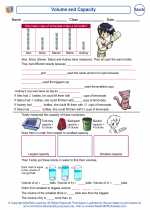 Mathematics - Third Grade - Worksheet: Volume and Capacity