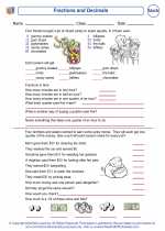 Mathematics - Third Grade - Worksheet: Fractions and Decimals