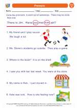 English Language Arts - First Grade - Worksheet: Pronouns