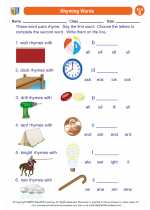 Rhyming Words. English Language Arts Worksheets and Study Guides Second