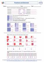 Mathematics - First Grade - Worksheet: Fractions and Decimals