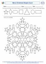 Mathematics - First Grade - Worksheet: Merry Christmas Shapes Count