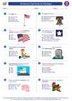 Social Studies - First Grade - Worksheet: American Symbols & Holidays