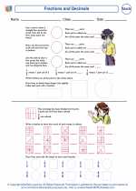 Mathematics - Second Grade - Worksheet: Fractions and Decimals