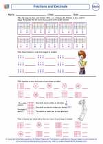 Mathematics - Second Grade - Worksheet: Fractions and Decimals