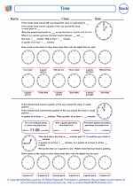 Mathematics - Fourth Grade - Worksheet: Time