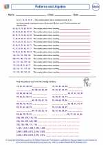 Mathematics - Third Grade - Worksheet: Patterns and Algebra