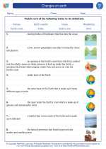Changes on Earth. Third Grade Science Worksheets and Answer keys, Study
