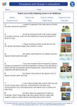 Ecosystems and changes in ecosystems. Science Worksheets and Study