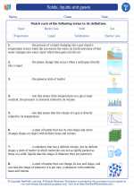 Science - Sixth Grade - Vocabulary: Solids, liquids and gases