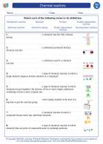 chemical reactions 8th grade science worksheets and answer key study guides and vocabulary sets