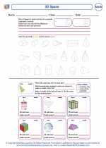 Mathematics - Second Grade - Worksheet: 3D Space