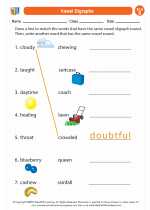 English Language Arts - Second Grade - Worksheet: Vowel Digraphs