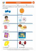 English Language Arts - Second Grade - Worksheet: Syllables