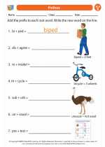 English Language Arts - Second Grade - Worksheet: Prefixes