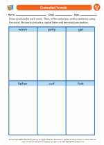 English Language Arts - Second Grade - Worksheet: Controlled Vowels
