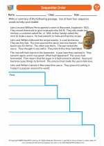 English Language Arts - Third Grade - Worksheet: Sequential Order