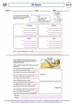 Mathematics - Third Grade - Worksheet: 3D Space