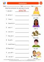 English Language Arts - Second Grade - Worksheet: Contractions