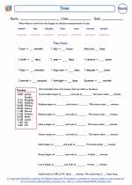 Mathematics - Fifth Grade - Worksheet: Time