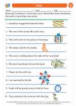 English Language Arts - Second Grade - Worksheet: Verbs